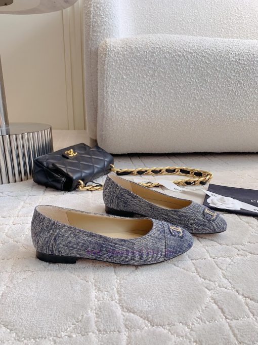 Chanel classic denim ballet flat shoes upgraded denim fabric, simple and high-end, super fas9h2wdyjv - Image 4