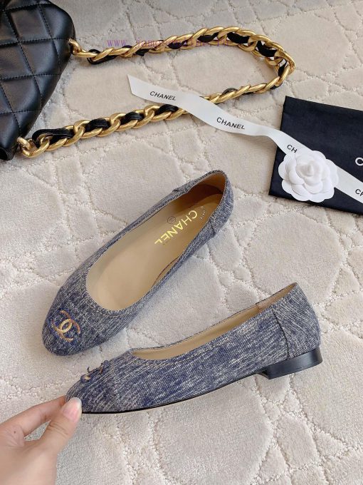 Chanel classic denim ballet flat shoes upgraded denim fabric, simple and high-end, super fas9h2wdyjv - Image 5