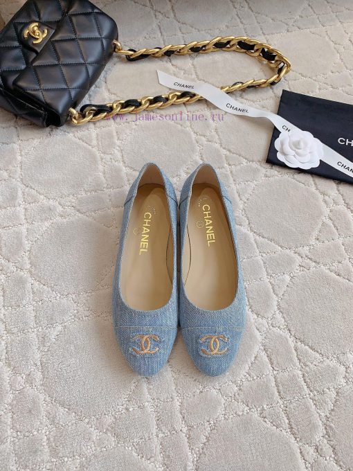 Chanel classic denim ballet flat shoes upgraded denim fabric, simple and high-end, super fasuzv7d8wc