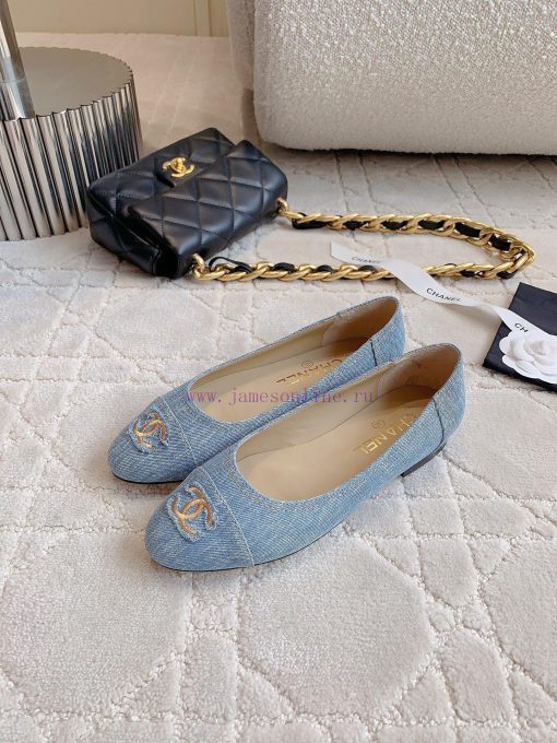 Chanel classic denim ballet flat shoes upgraded denim fabric, simple and high-end, super fasuzv7d8wc - Image 3
