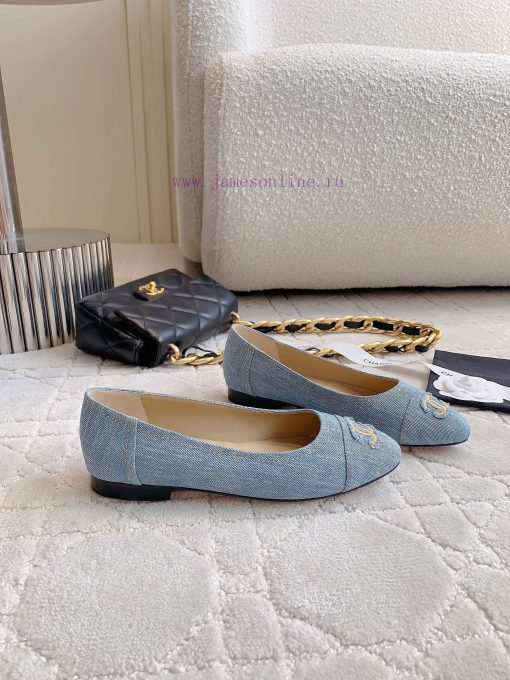 Chanel classic denim ballet flat shoes upgraded denim fabric, simple and high-end, super fasuzv7d8wc - Image 4