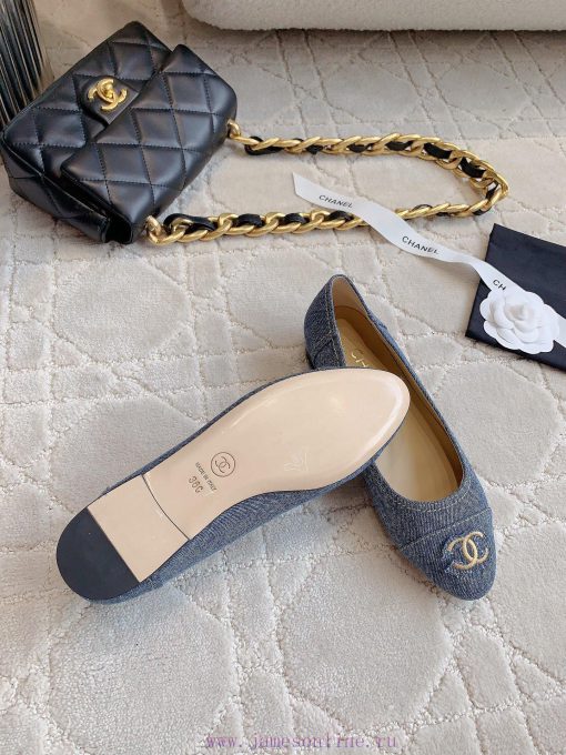 Chanel classic denim ballet flat shoes upgraded denim fabric, simple and high-end, super fasrsdd3is2 - Image 10