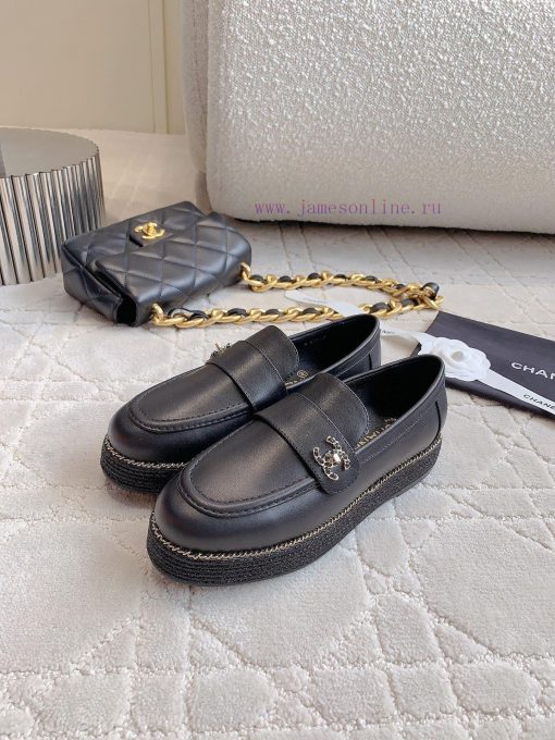 Chanel's new loafers classic chain decoration simple and atmospheric chain logo exquisite an00b6re7z - Image 3
