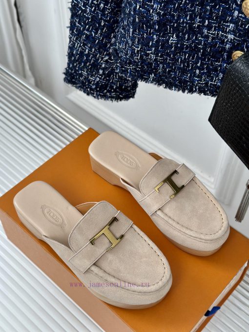 TOD's Classic Explosive Thick Bottom Metal BuckleHalf drag seriesOriginal customized calf lexn34yh2m - Image 4