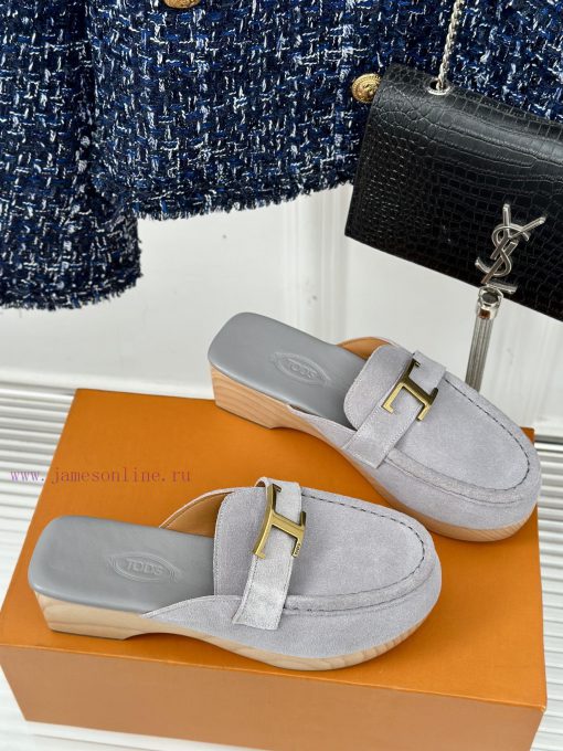 TOD's Classic Explosive Thick Bottom Metal BuckleHalf drag seriesOriginal customized calf lef001tehu - Image 4