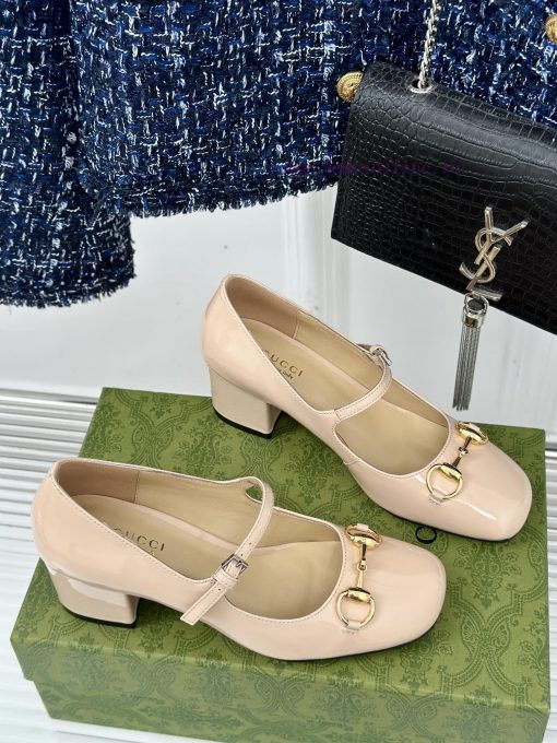 Gucci's timeless classic style with a horseneck buckle, fashionable Mary Jane single shoeOriiqpimemg - Image 4