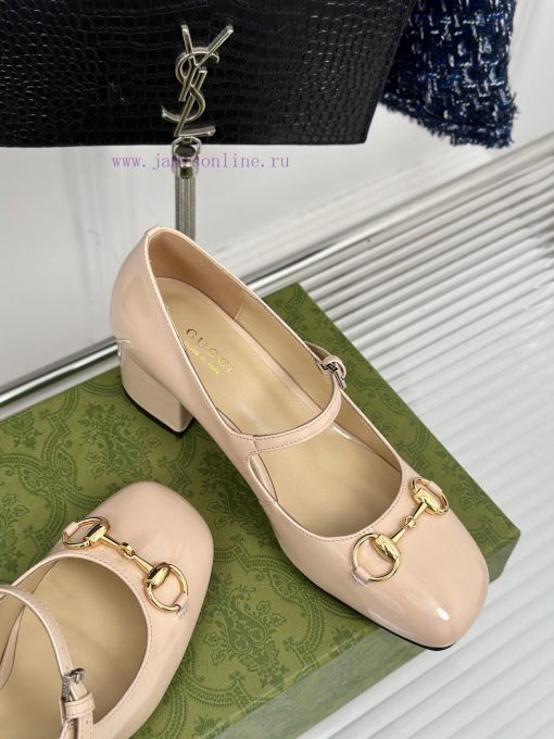 Gucci's timeless classic style with a horseneck buckle, fashionable Mary Jane single shoeOriiqpimemg - Image 6