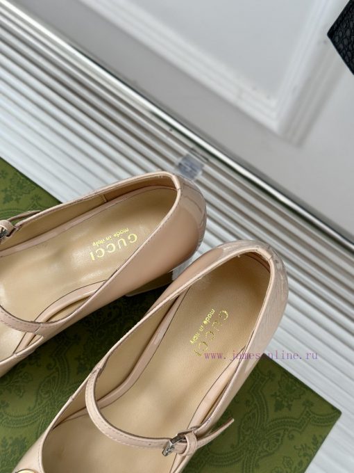 Gucci's timeless classic style with a horseneck buckle, fashionable Mary Jane single shoeOriiqpimemg - Image 9
