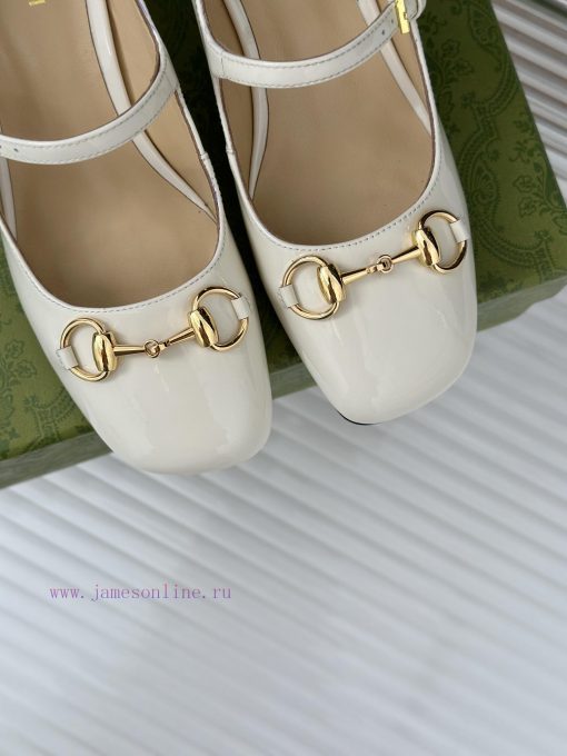 Gucci's timeless classic style with a horseneck buckle, fashionable Mary Jane single shoeOri6d3r2hh8 - Image 8