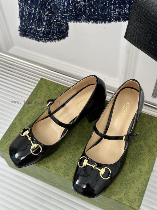 Gucci's timeless classic style with a horseneck buckle, fashionable Mary Jane single shoeOria3vmzszn - Image 3
