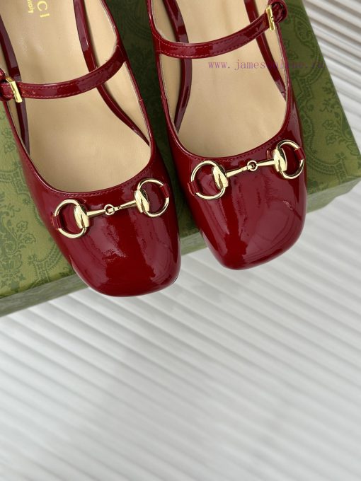 Gucci's timeless classic style with a horseneck buckle, fashionable Mary Jane single shoeOriogt0unuf - Image 8