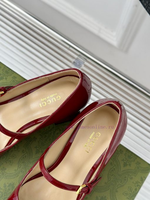 Gucci's timeless classic style with a horseneck buckle, fashionable Mary Jane single shoeOriogt0unuf - Image 9