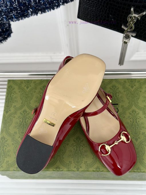 Gucci's timeless classic style with a horseneck buckle, fashionable Mary Jane single shoeOriogt0unuf - Image 10