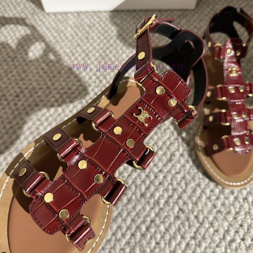 CELINE's new popular Arc de Triomphe British style flat sandals and slippers are simple, styoywel08s - Image 9