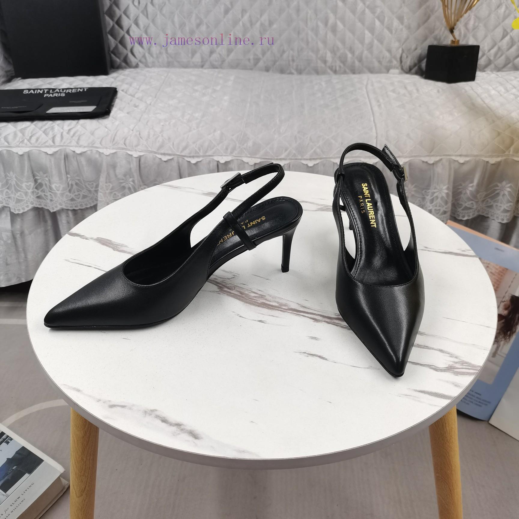 Shangxin YSL2024 New Baotou Middle Heel Back Empty SandalsCorrect version ️ Correct details 4faj53lx - Image 5