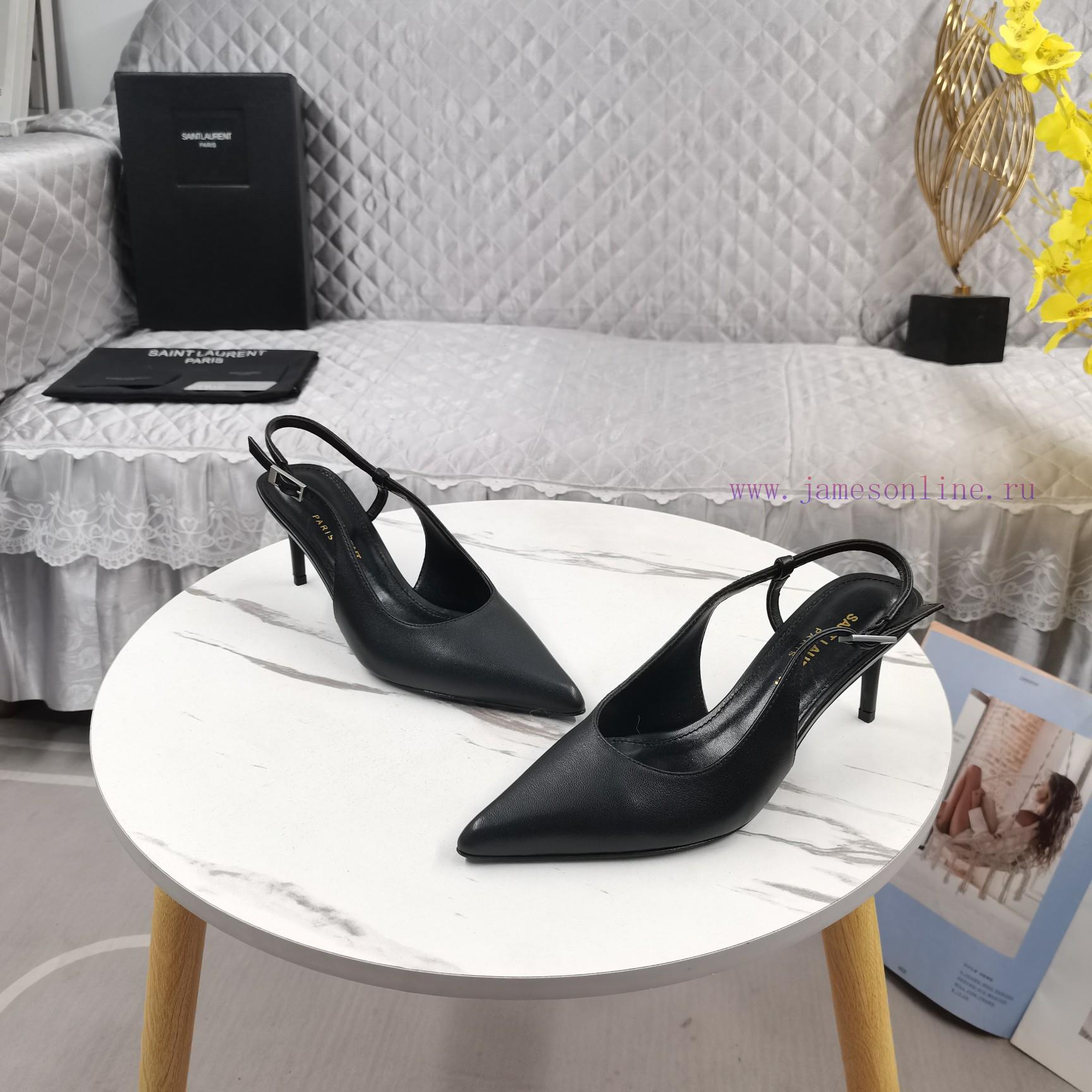 Shangxin YSL2024 New Baotou Middle Heel Back Empty SandalsCorrect version ️ Correct details 4faj53lx - Image 8