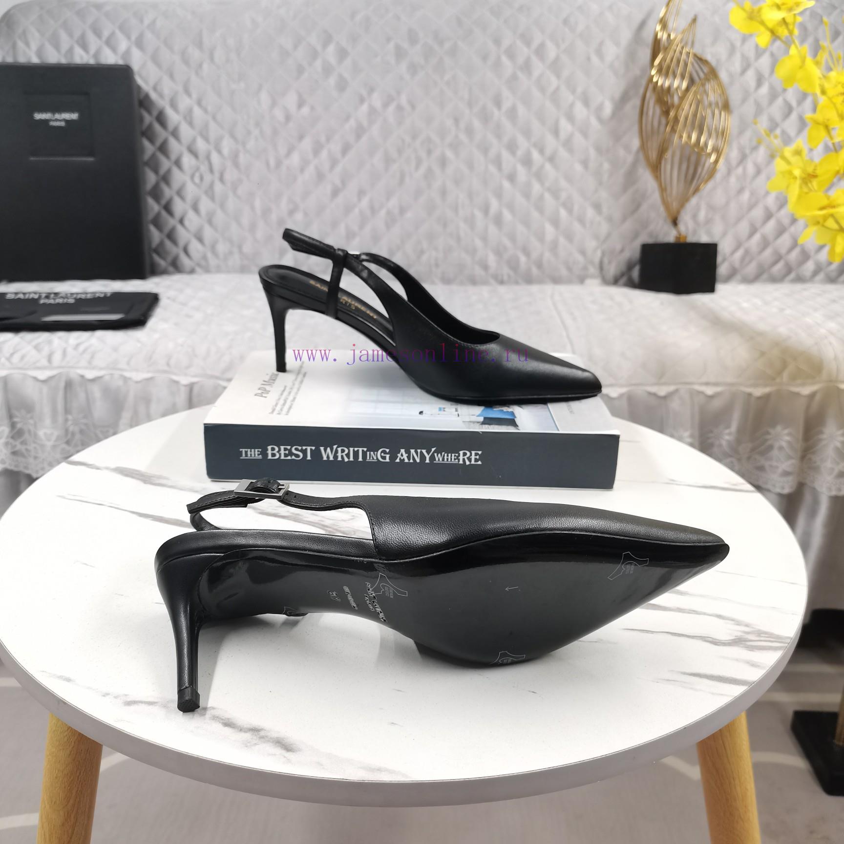 Shangxin YSL2024 New Baotou Middle Heel Back Empty SandalsCorrect version ️ Correct details 4faj53lx - Image 10