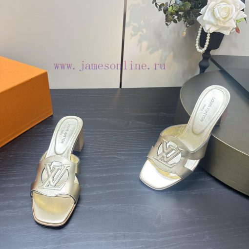 2024 early spring new LV donkey brand Louis Vuitton classic explosive hollow out thick heel hvr6o7as - Image 4