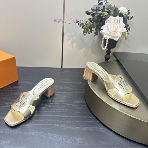 2024 early spring new LV donkey brand Louis Vuitton classic explosive hollow out thick heel hvr6o7as - Image 5