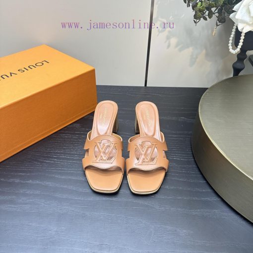 2024 early spring new LV donkey brand Louis Vuitton classic explosive hollow out thick heel vwqxohrh