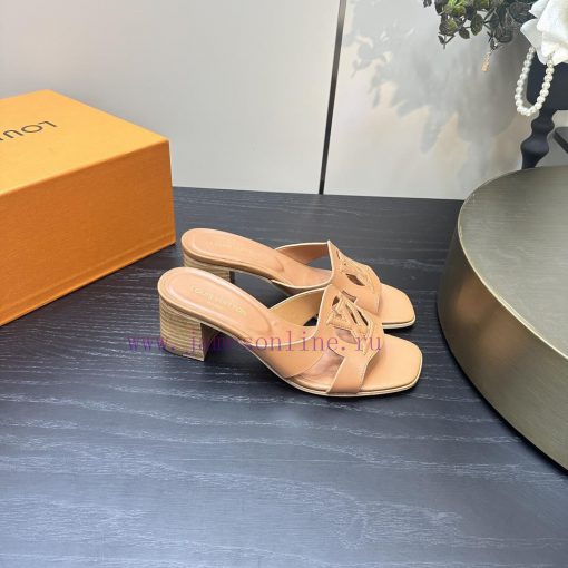 2024 early spring new LV donkey brand Louis Vuitton classic explosive hollow out thick heel vwqxohrh - Image 3