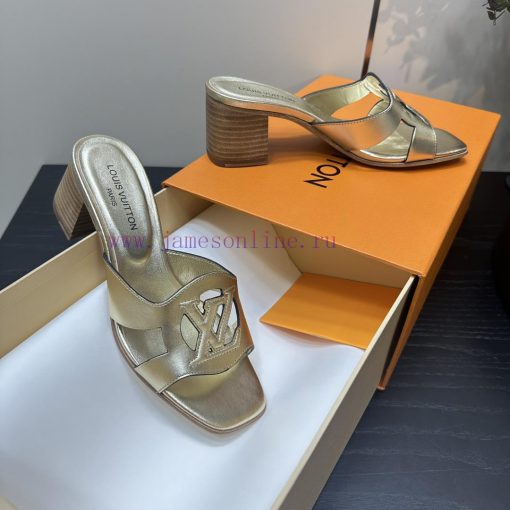 2024 early spring new LV donkey brand Louis Vuitton classic explosive hollow out thick heel hvr6o7as - Image 9