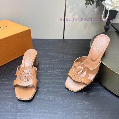 2024 early spring new LV donkey brand Louis Vuitton classic explosive hollow out thick heel vwqxohrh - Image 4