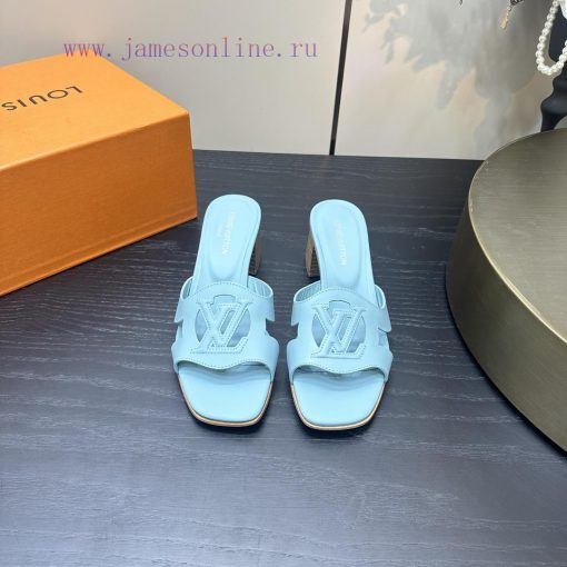 2024 early spring new LV donkey brand Louis Vuitton classic explosive hollow out thick heel o4a4kr2o - Image 2