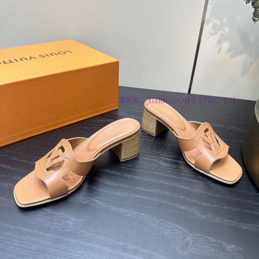 2024 early spring new LV donkey brand Louis Vuitton classic explosive hollow out thick heel vwqxohrh - Image 7