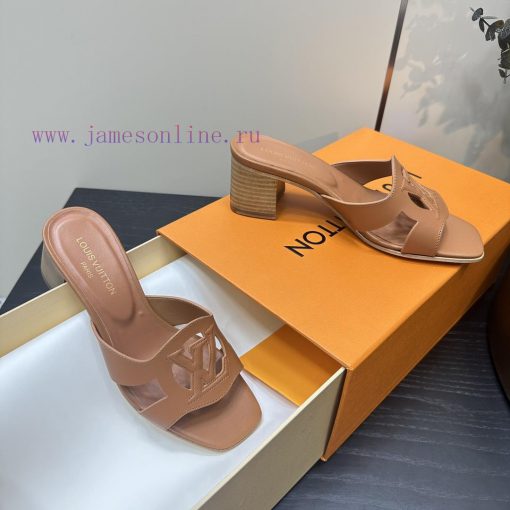 2024 early spring new LV donkey brand Louis Vuitton classic explosive hollow out thick heel vwqxohrh - Image 9