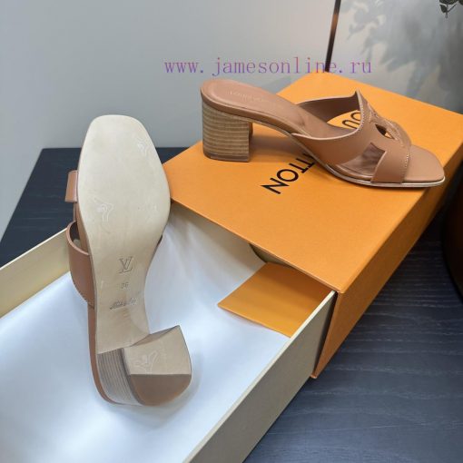 2024 early spring new LV donkey brand Louis Vuitton classic explosive hollow out thick heel vwqxohrh - Image 10