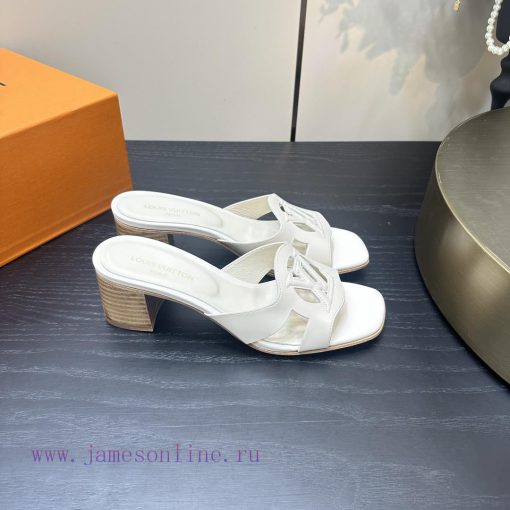2024 early spring new LV donkey brand Louis Vuitton classic explosive hollow out thick heel yhgzq1oj - Image 3