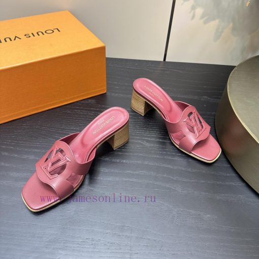2024 early spring new LV donkey brand Louis Vuitton classic explosive hollow out thick heel gqpldr1w - Image 7