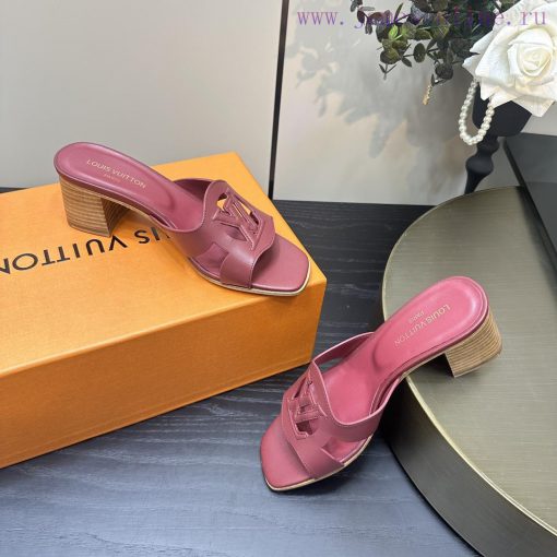 2024 early spring new LV donkey brand Louis Vuitton classic explosive hollow out thick heel gqpldr1w - Image 8