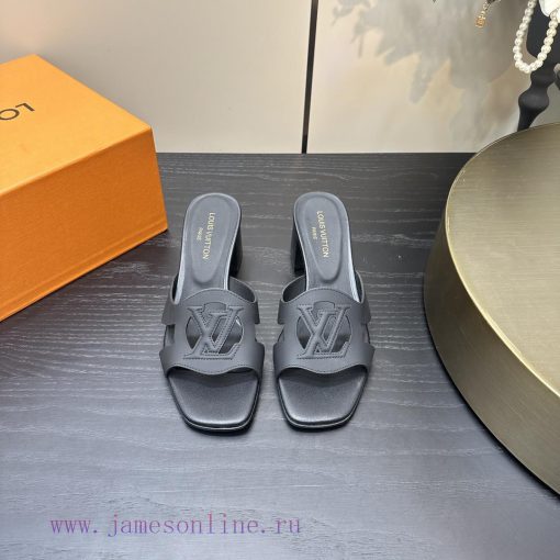 2024 early spring new LV donkey brand Louis Vuitton classic explosive hollow out thick heel l4yvpg90 - Image 2