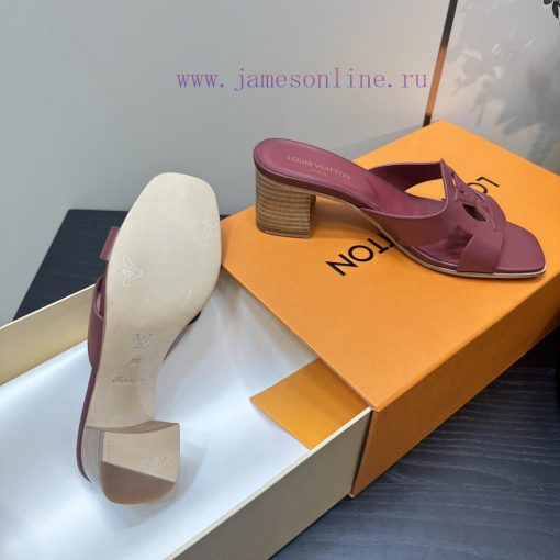 2024 early spring new LV donkey brand Louis Vuitton classic explosive hollow out thick heel gqpldr1w - Image 10