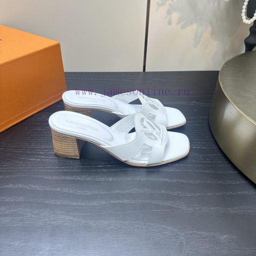 2024 early spring new LV donkey brand Louis Vuitton classic explosive hollow out thick heel lx8yg3ed - Image 3