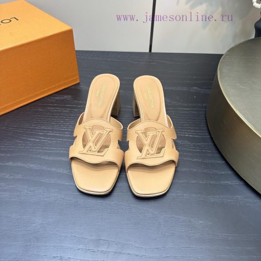 2024 early spring new LV donkey brand Louis Vuitton classic explosive hollow out thick heel c0dvabki - Image 2