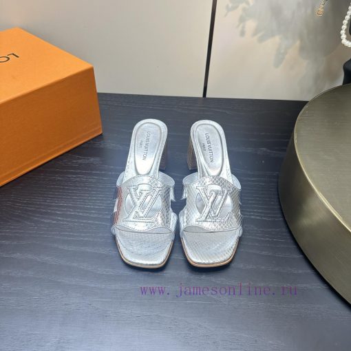 2024 early spring new LV donkey brand Louis Vuitton classic explosive hollow out thick heel vbjusnxu - Image 2