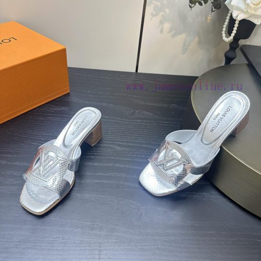 2024 early spring new LV donkey brand Louis Vuitton classic explosive hollow out thick heel vbjusnxu - Image 4