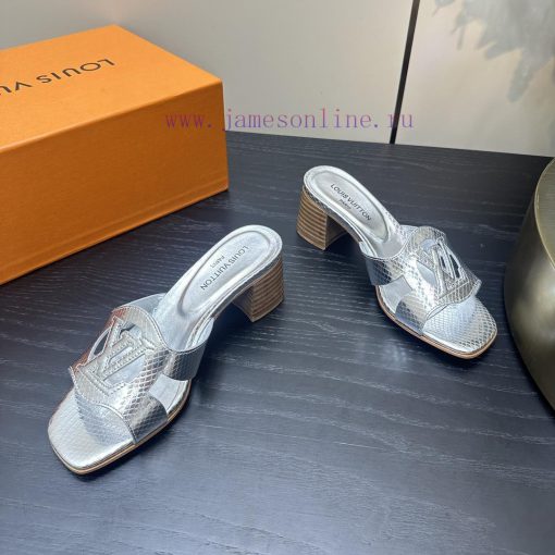2024 early spring new LV donkey brand Louis Vuitton classic explosive hollow out thick heel vbjusnxu - Image 7