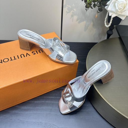 2024 early spring new LV donkey brand Louis Vuitton classic explosive hollow out thick heel vbjusnxu - Image 8