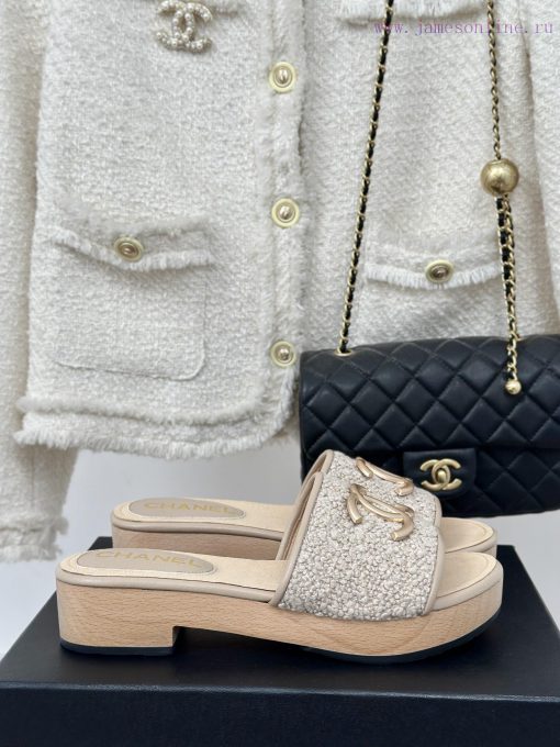 Chanel | Chanel 24P New Solid Wood ProductDouble C thick soled slippersThe unique materials vvl3e7di - Image 2
