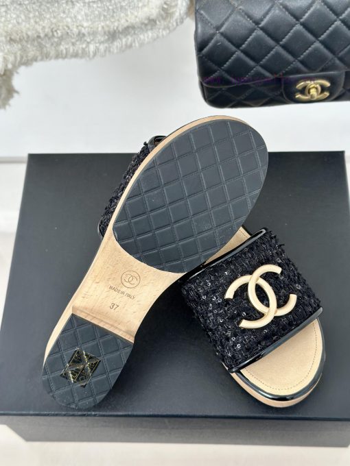Chanel | Chanel 24P New Solid Wood ProductDouble C thick soled slippersThe unique materials 4j8n802q - Image 10