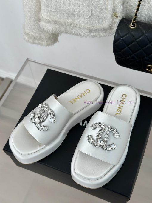 Chanel | Chanel Classic Thick Bottom Water Diamond Large Pair C SlippersMinimalist Double C kkwpsxr4 - Image 3