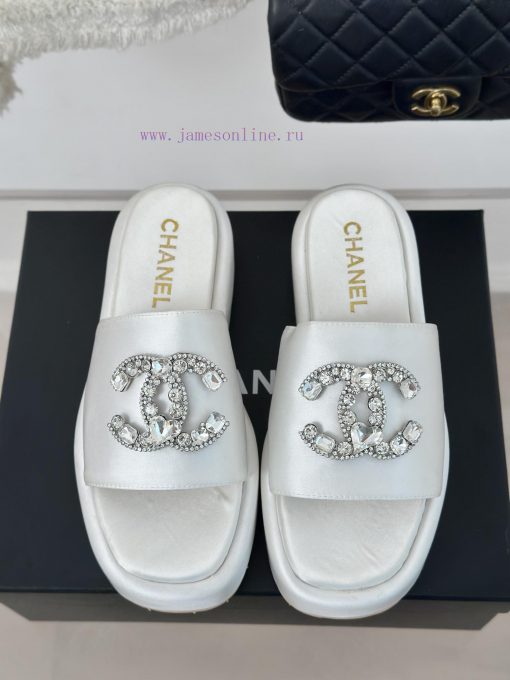 Chanel | Chanel Classic Thick Bottom Water Diamond Large Pair C SlippersMinimalist Double C kkwpsxr4 - Image 5