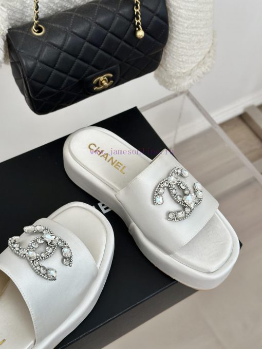 Chanel | Chanel Classic Thick Bottom Water Diamond Large Pair C SlippersMinimalist Double C kkwpsxr4 - Image 6