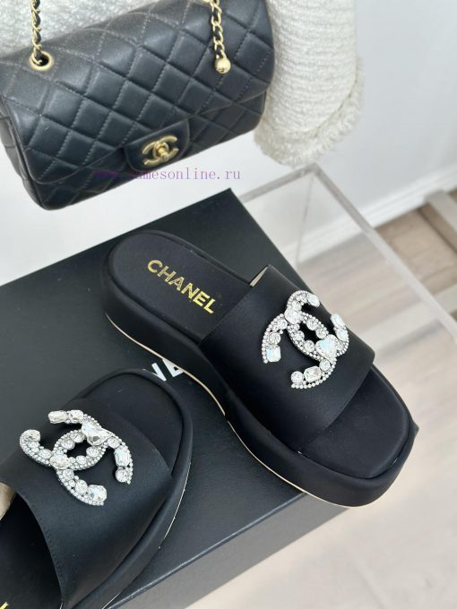 Chanel | Chanel Classic Thick Bottom Water Diamond Large Pair C SlippersMinimalist Double C 2eye0omw - Image 6