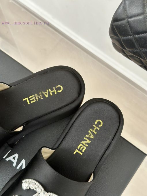 Chanel | Chanel Classic Thick Bottom Water Diamond Large Pair C SlippersMinimalist Double C 2eye0omw - Image 9