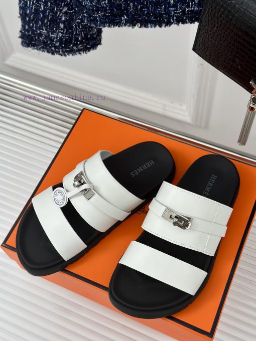 Male+10Herm è s/Herm è s Classic Kelly Button Second Uncle SlippersKelly's buckle is complet7gjqpp6c - Image 3